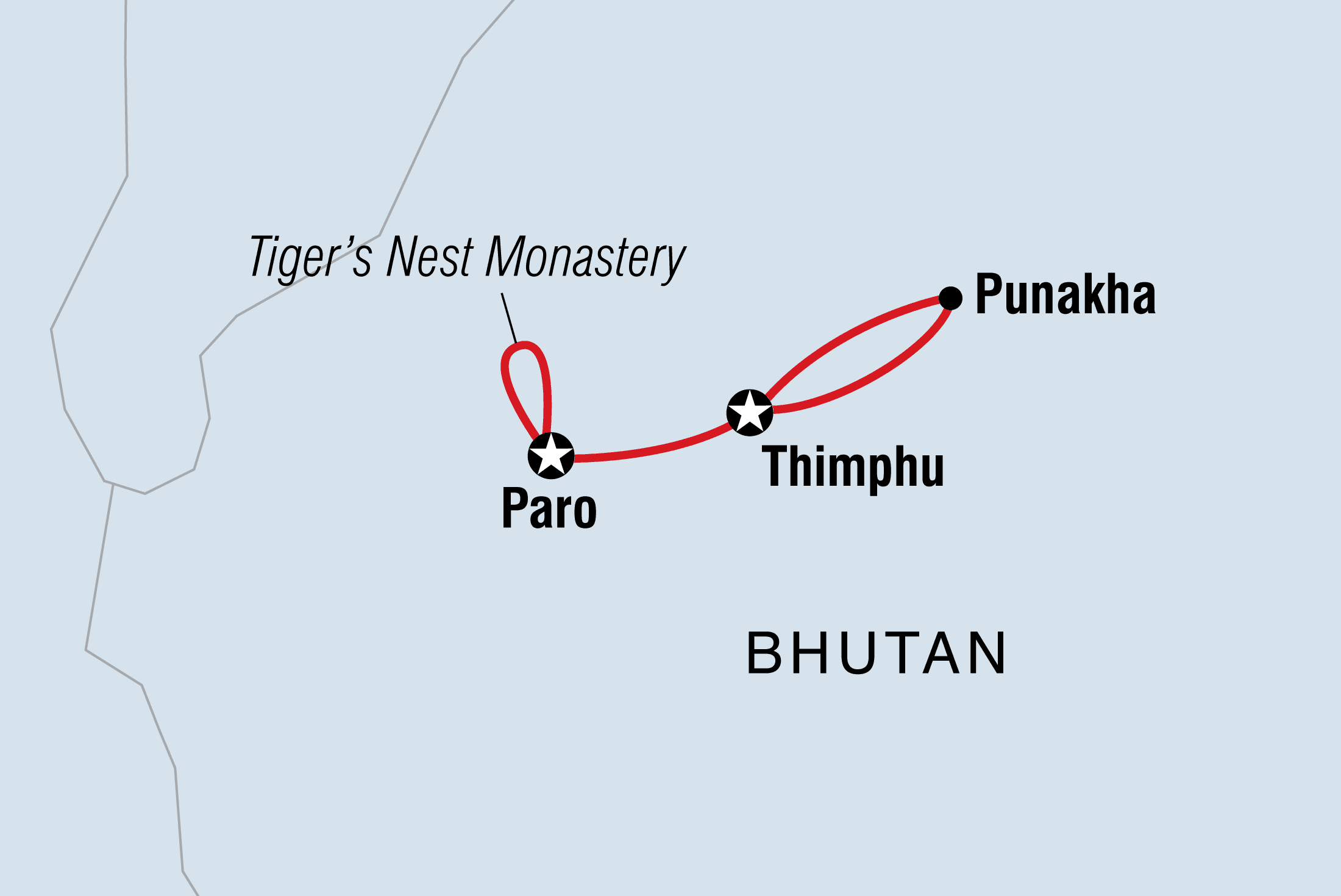 Map of Bhutan Discovered including Bhutan