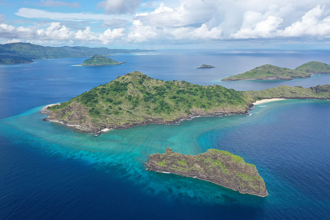 Aerial view of the Moheli Islets, Comoros Islands