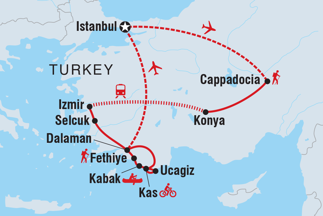 Map of Turkey: Hike, Bike & Kayak including Turkey
