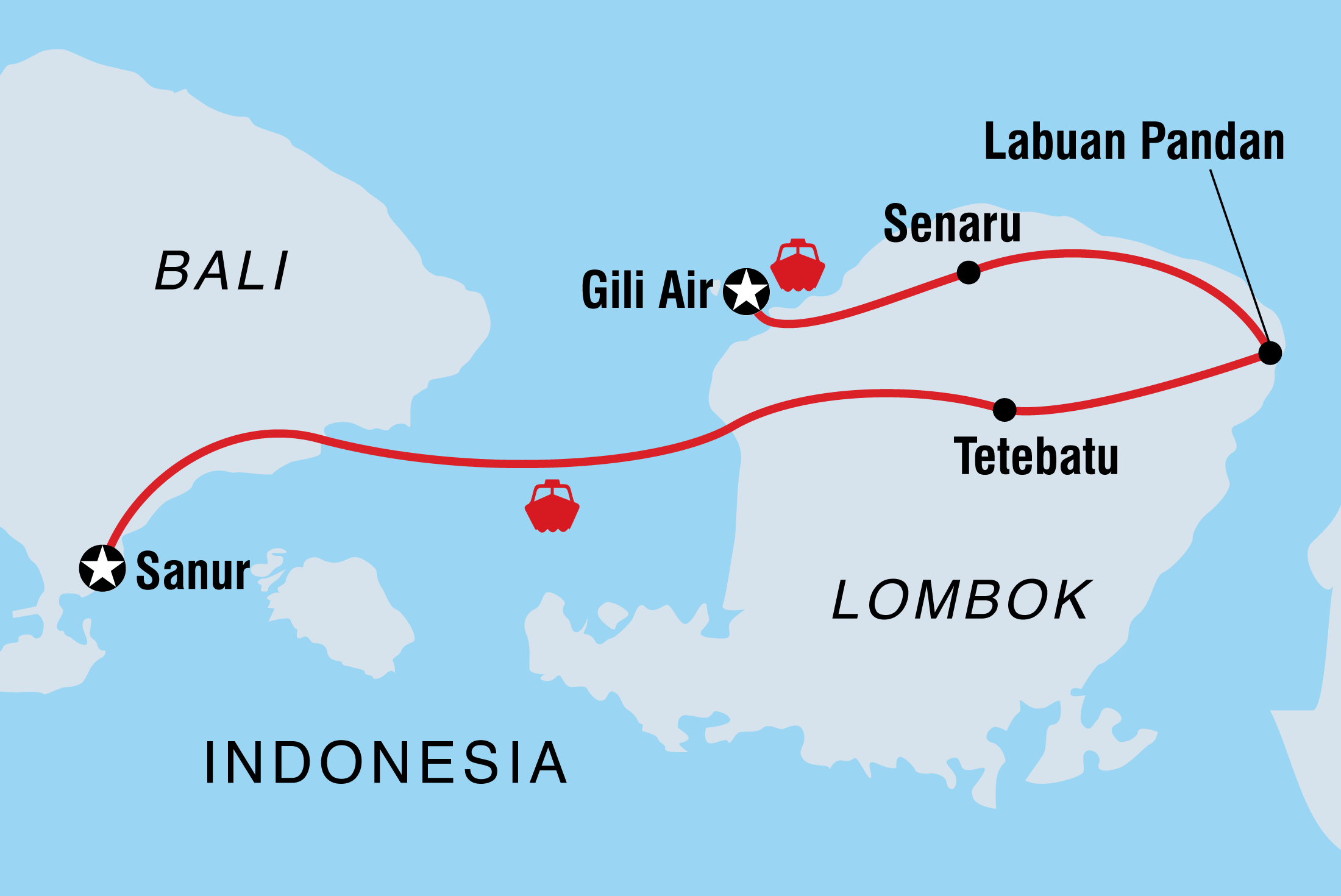 Map of Discover Lombok including Indonesia