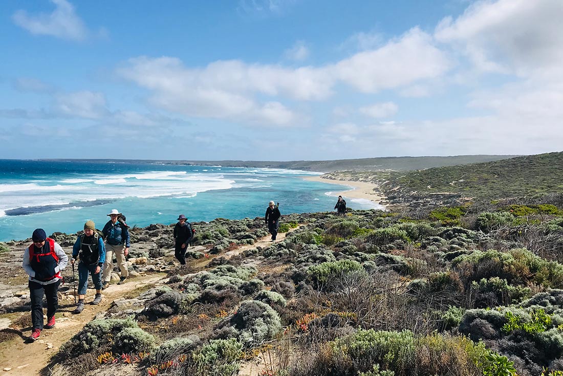 Group walking in Kangaroo Island, South Australia