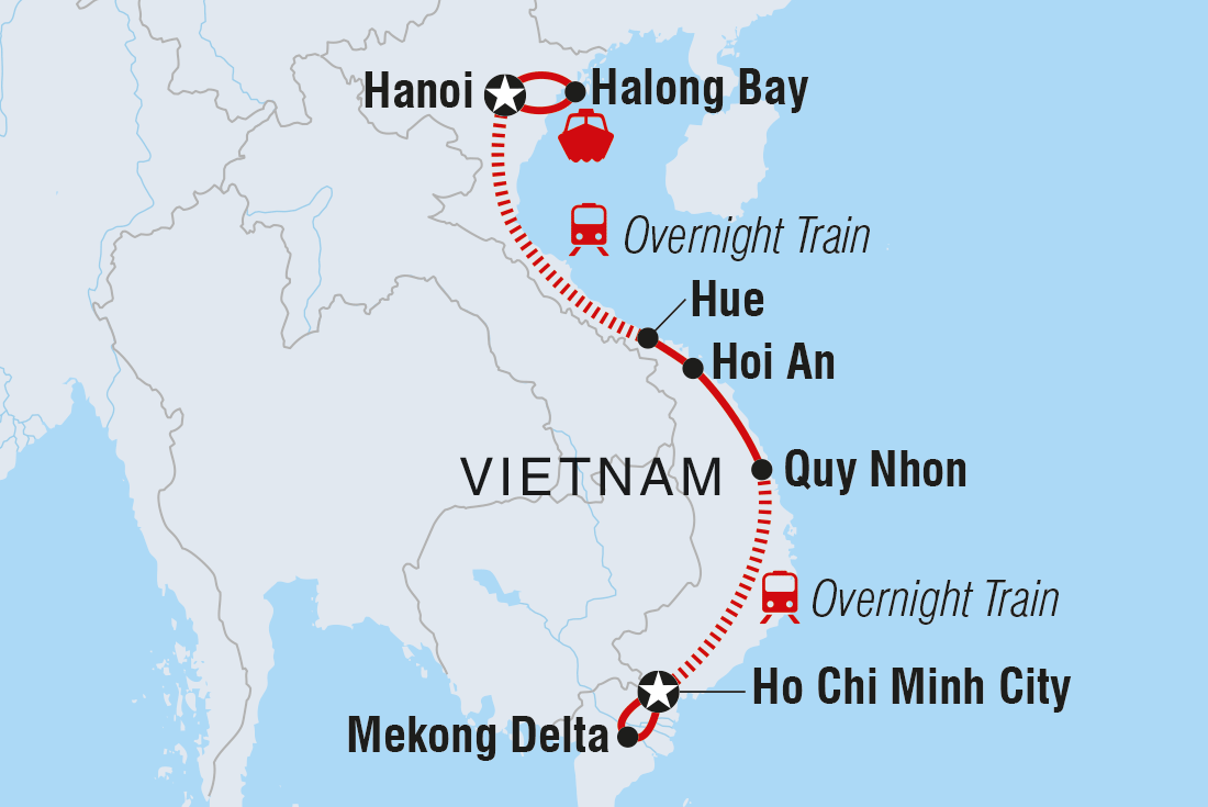 Map of Vietnam Real Food Adventure including Vietnam