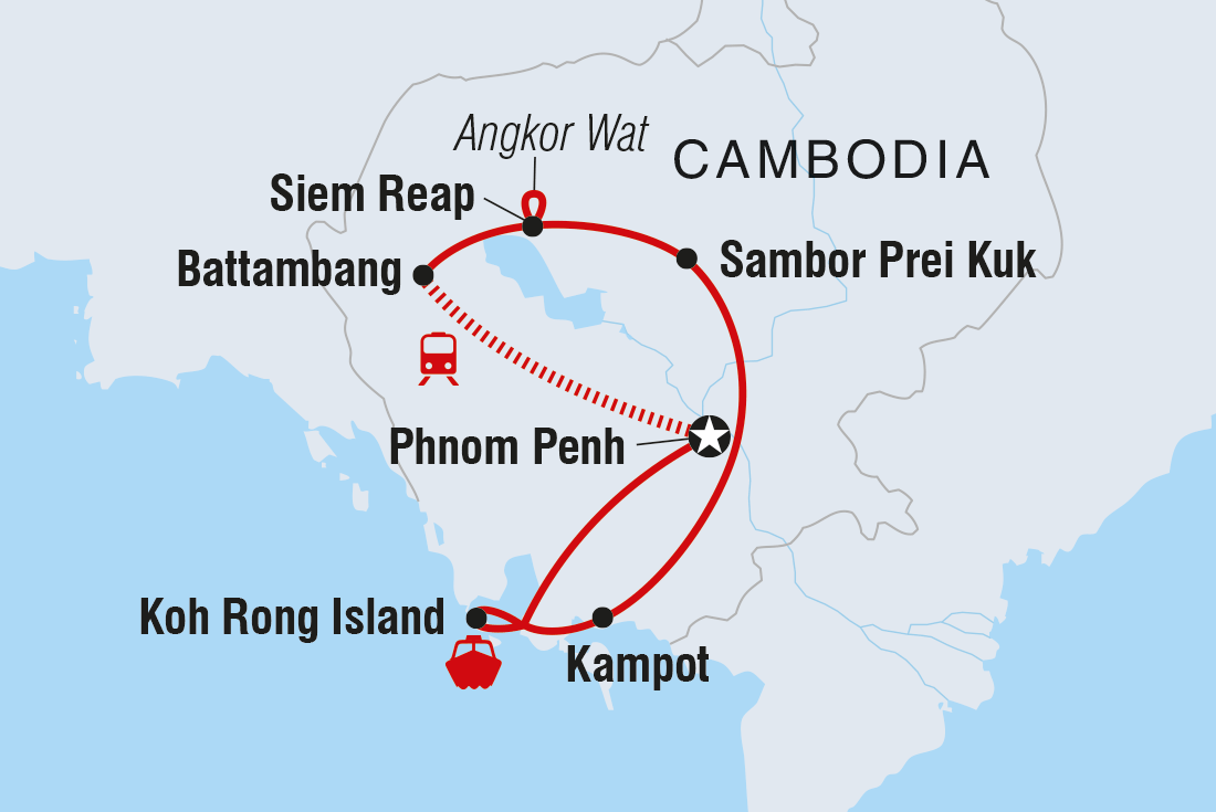 Map of Best Of Cambodia including Cambodia