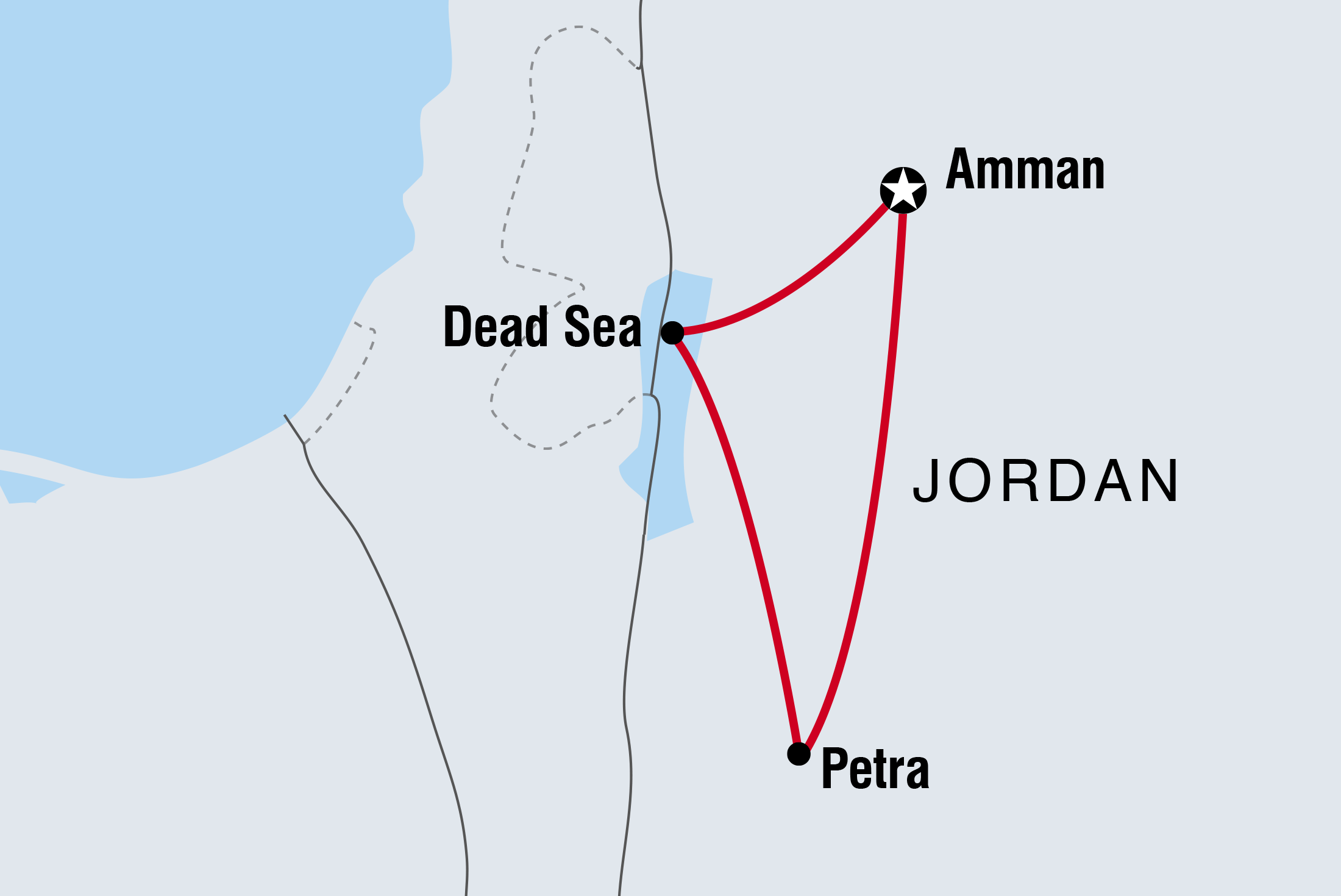 Map of Petra Uncovered including Jordan