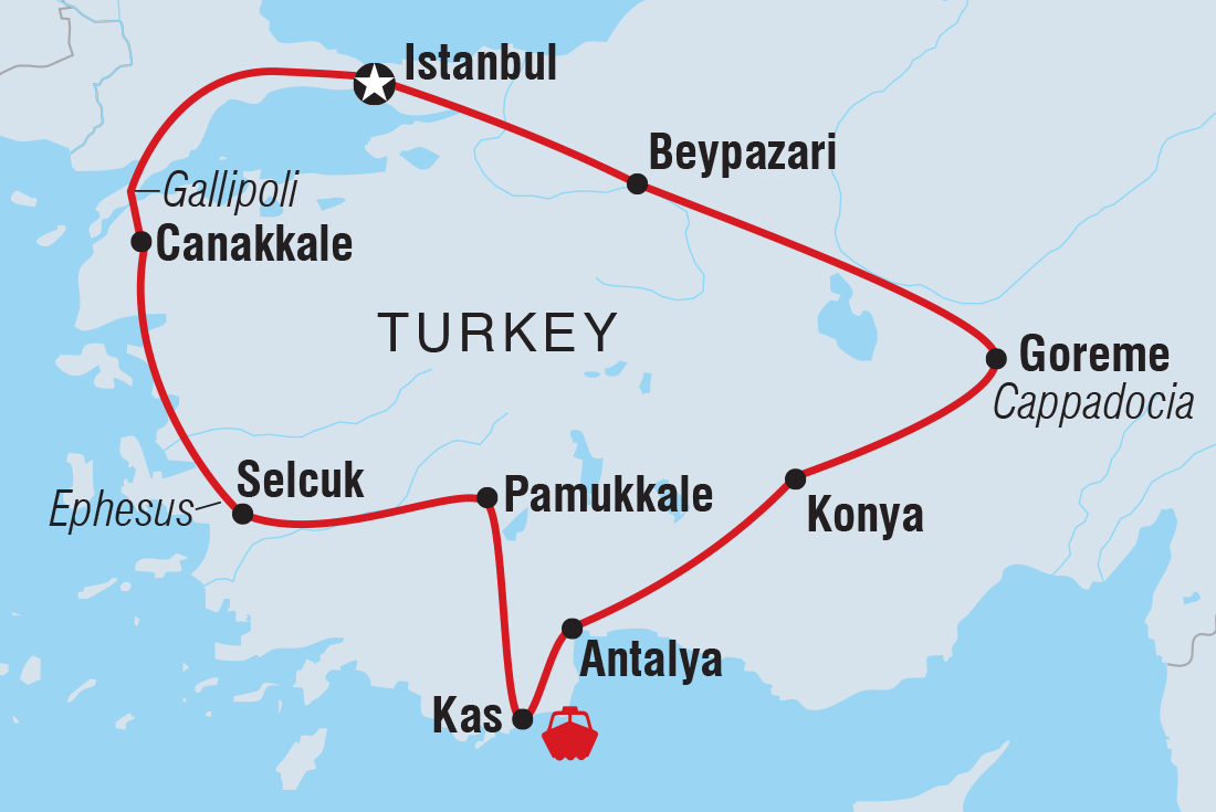 Map of Turkey Encompassed including Turkey