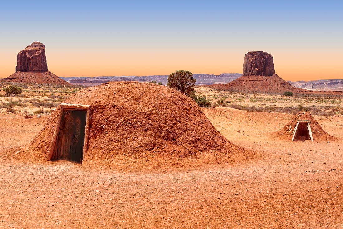 traditional Navajo hogan in Monument Valley, USA