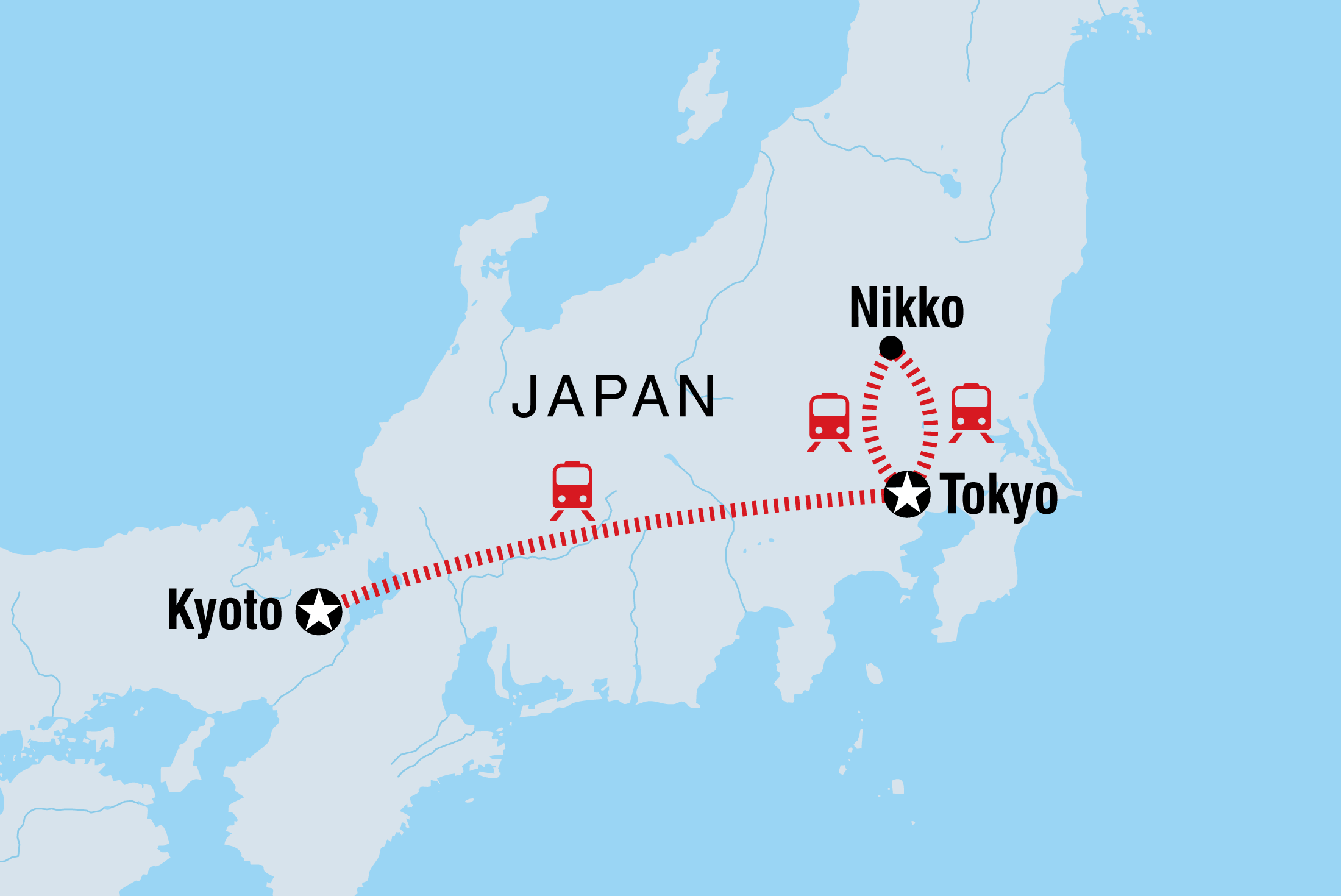 Map of Japan Express including Japan