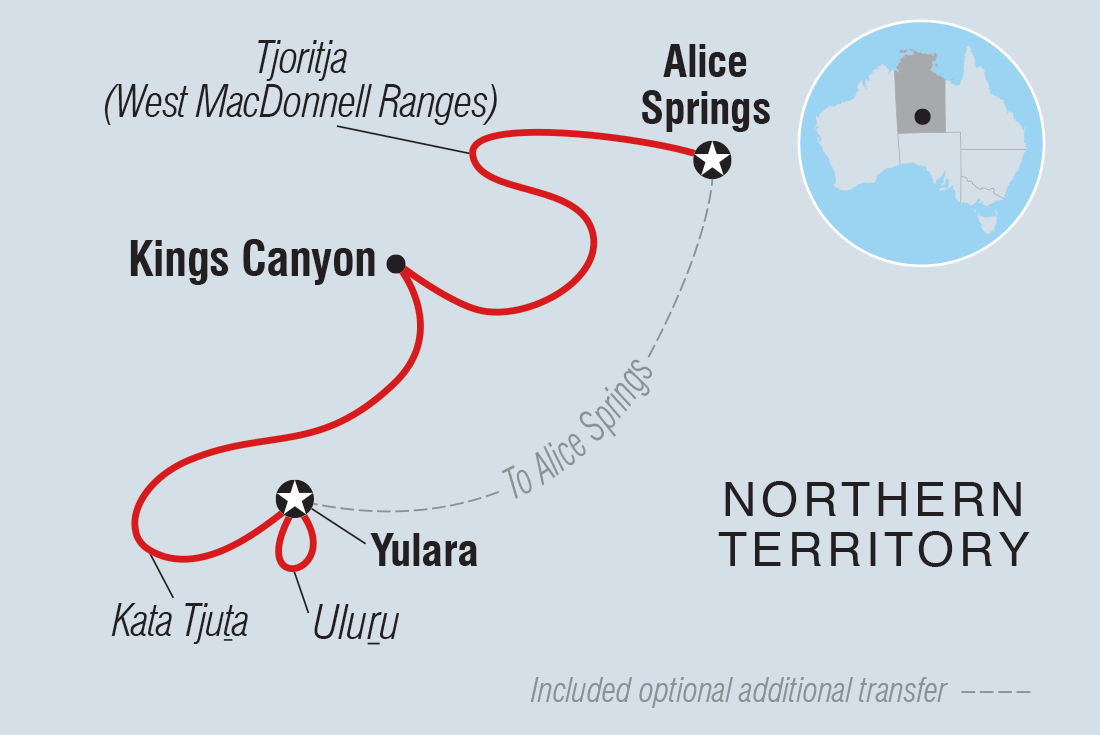 Map of Best Of Uluru & Kings Canyon including Australia