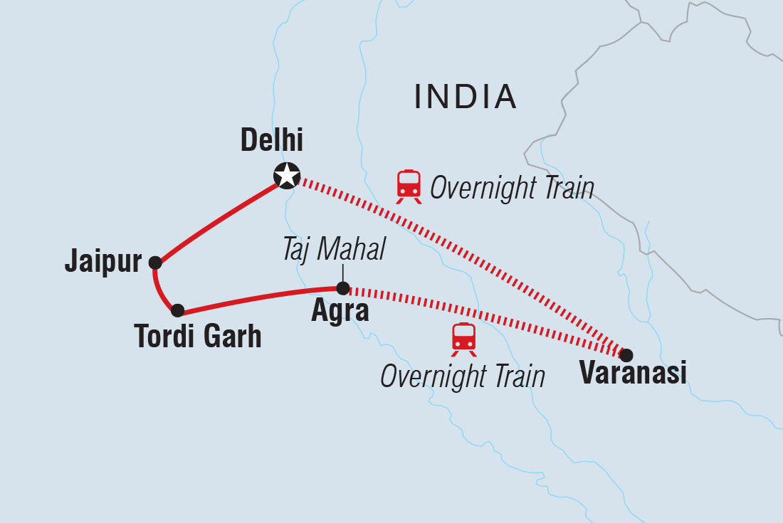 Map of Indian Getaway including India