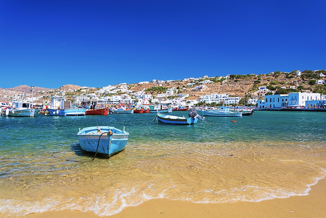 greece mykonos beach boats