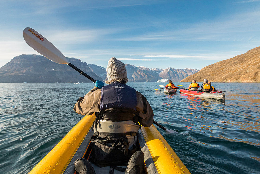 Travellers kayaking