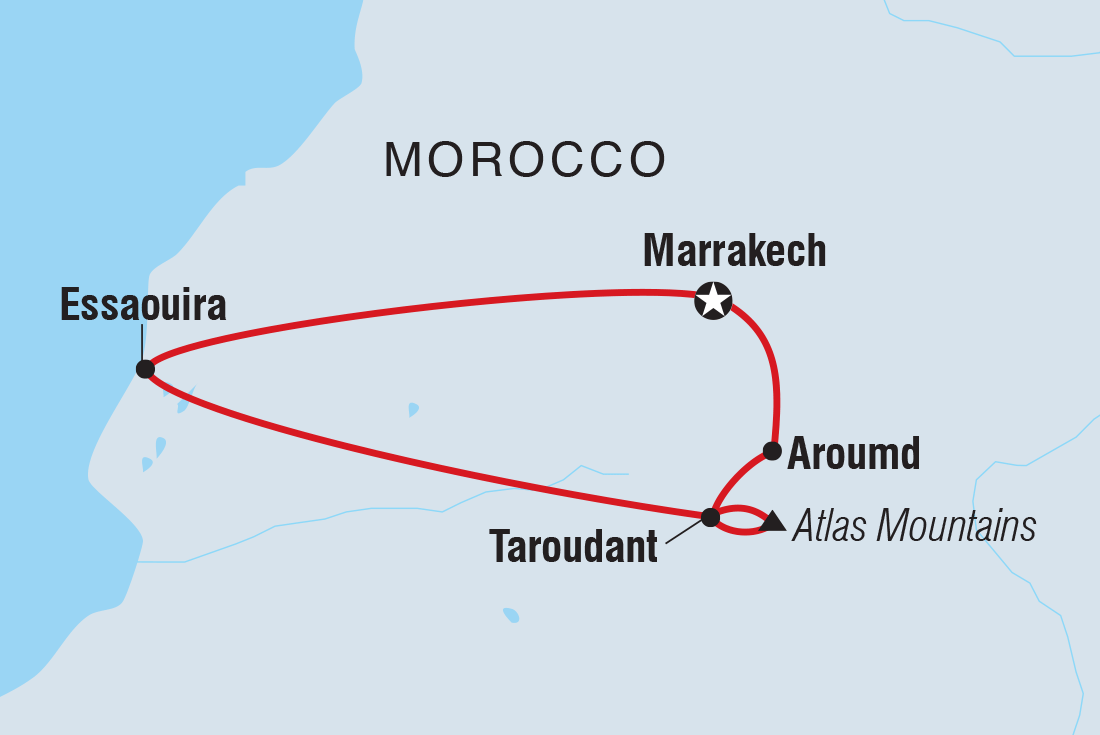 Map of Morocco Family Holiday including Morocco