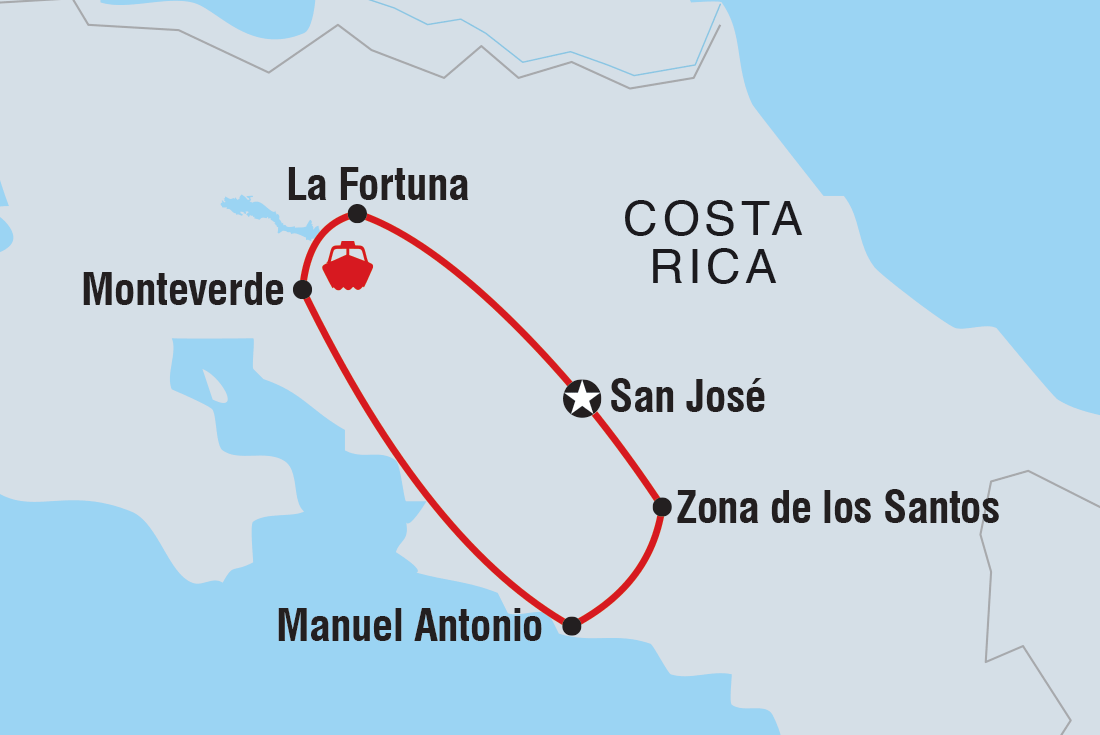 Map of Best Of Costa Rica including Costa Rica