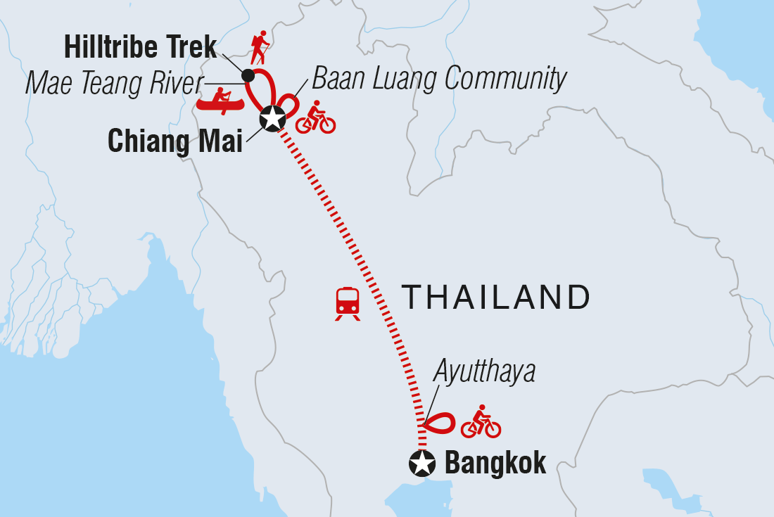 Map of Thailand: Hike, Bike & Kayak including Thailand