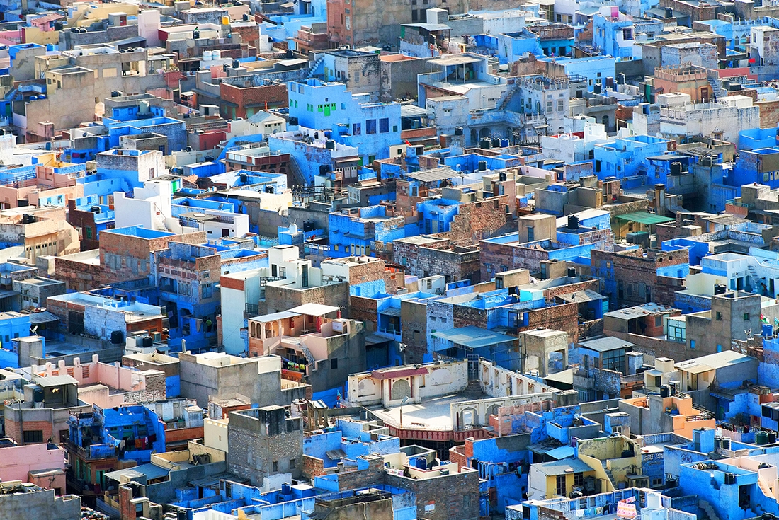 Blue cityscape of Jodhpur, Rajasthan, India