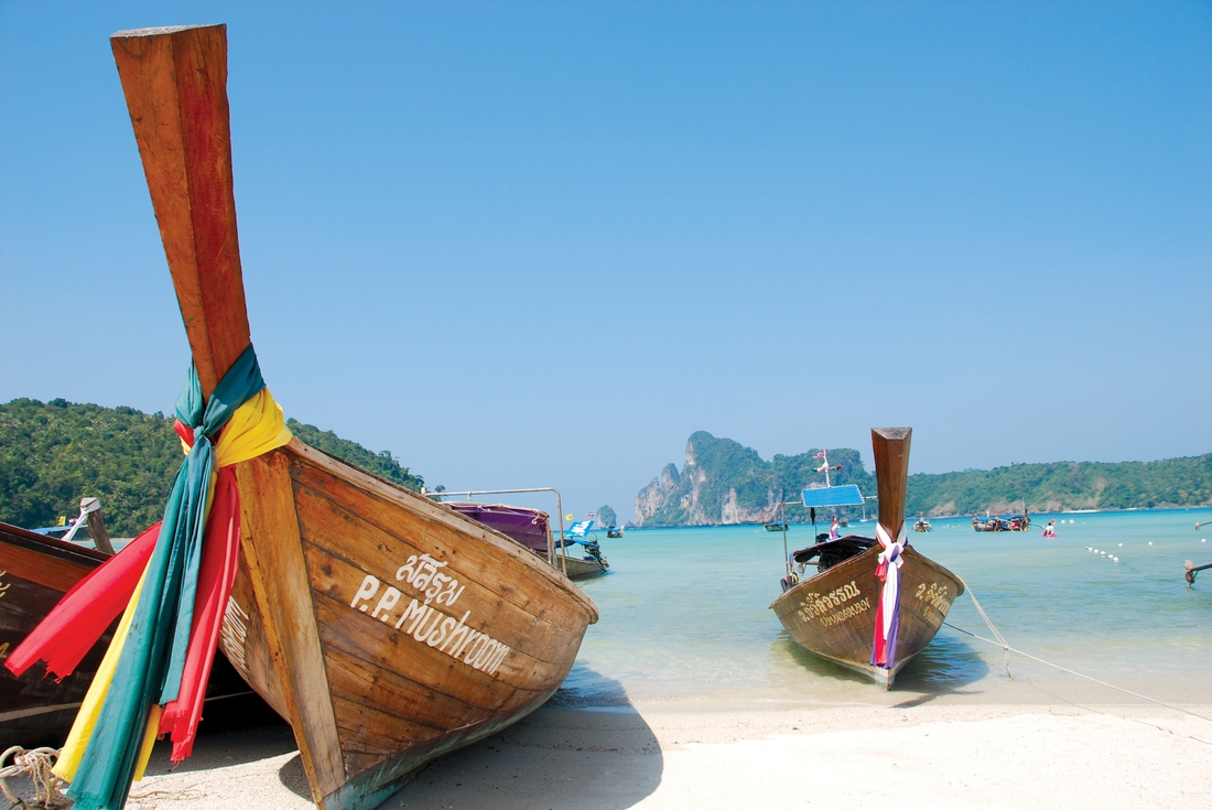 The famous longtail boats in Koh Phi Phi, Thailand