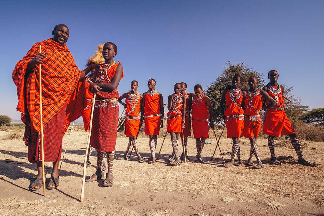 Local Maasai tribespeople in Loita Hills, Kenya
