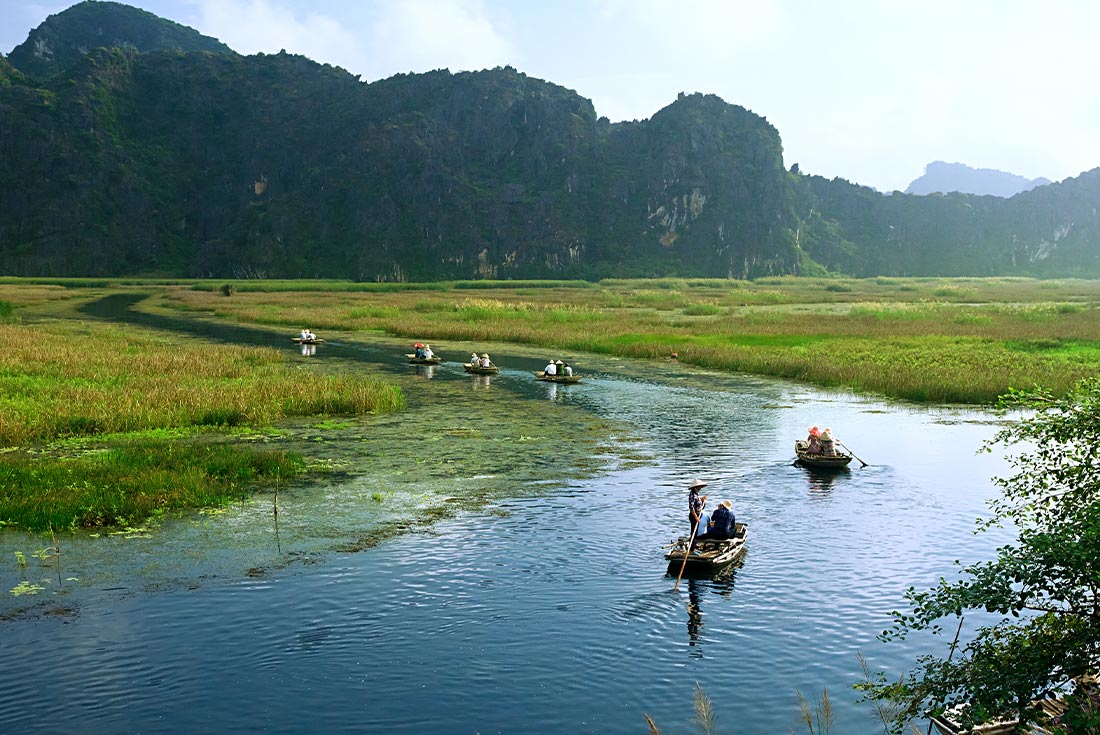 Van Long Nature Reserve in Ninh Binh, Vietnam