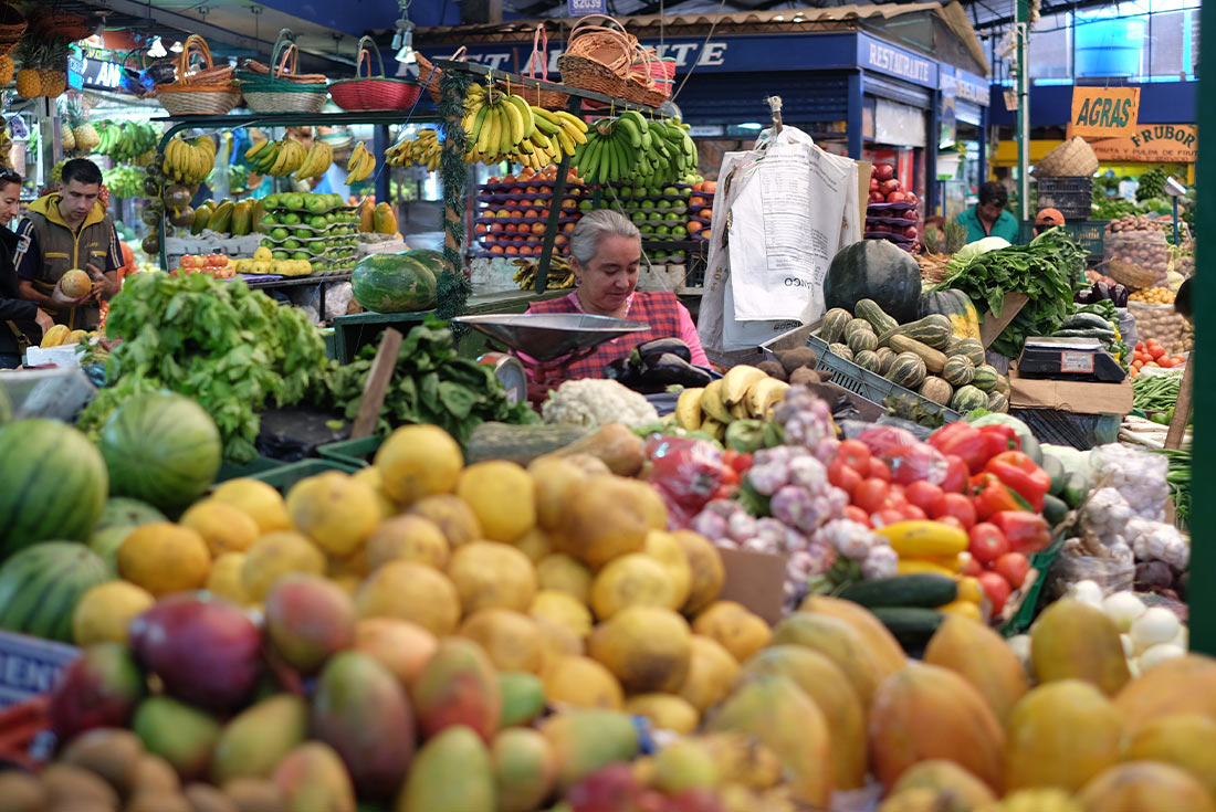 Local fruit market in Bogota, Colombia
