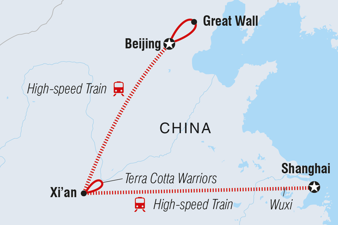 Map of China Highlights including China