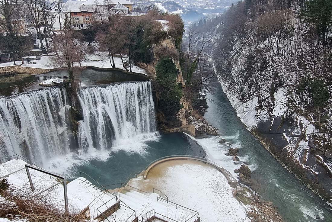 Pliva waterfalls in Jajce, Bosnia & Herzegovina