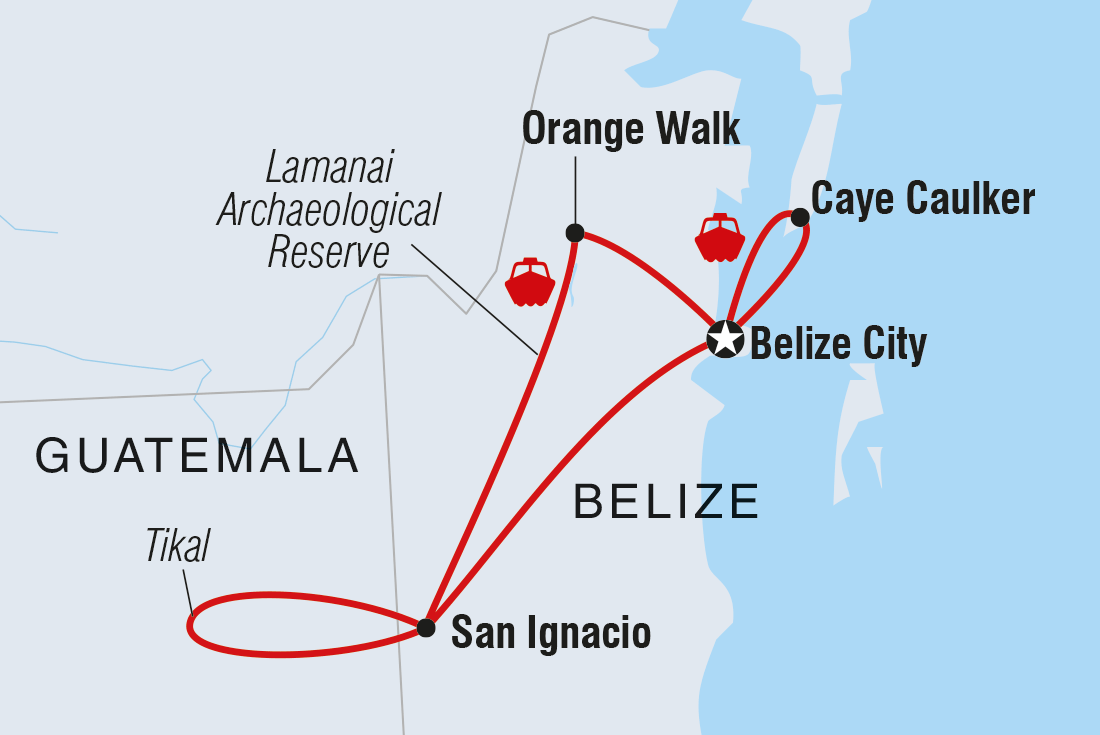 Map of Land Of Belize including Belize