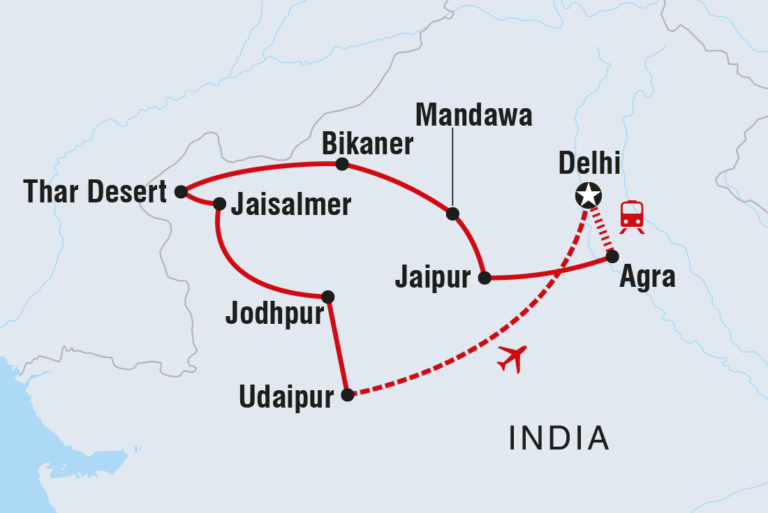 Map of Rajasthan Experience including India