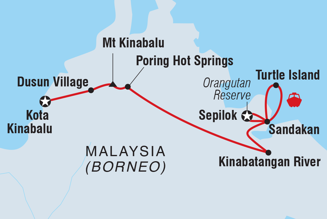 Map of Sabah Adventure including Malaysia