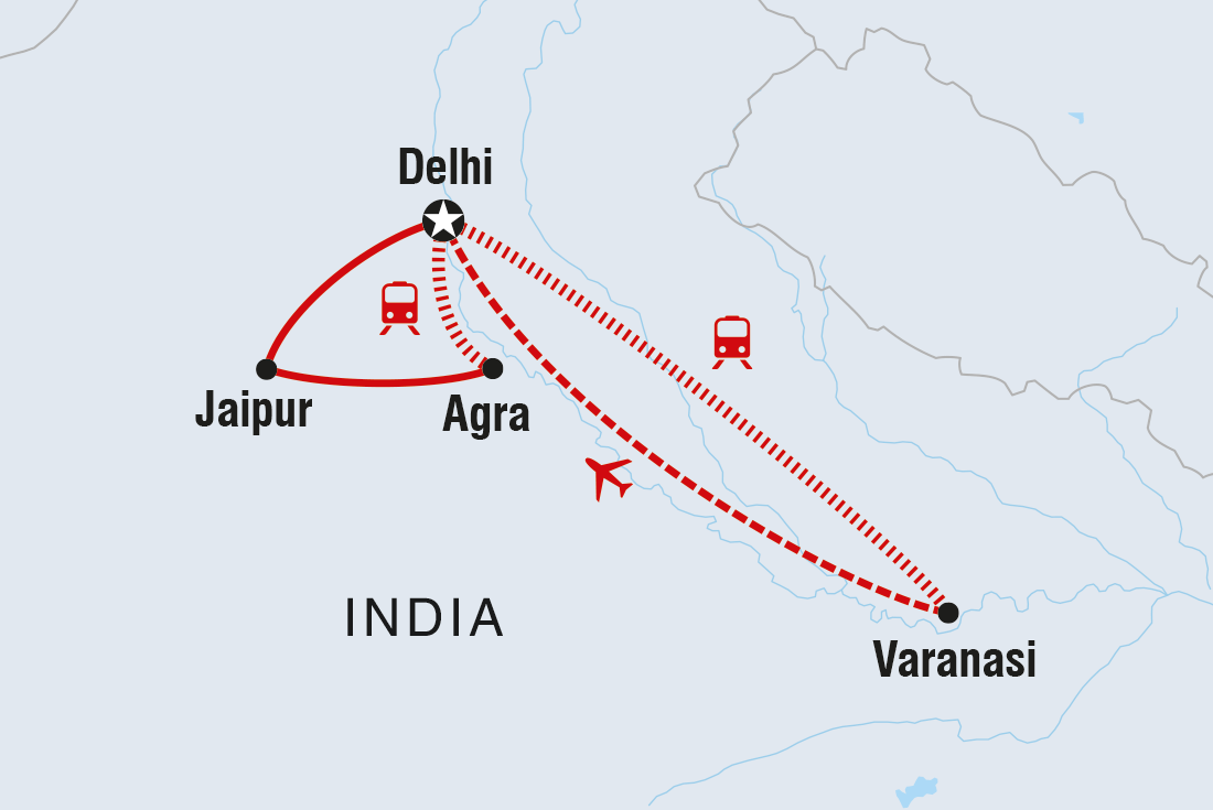 Map of North India Highlights including India
