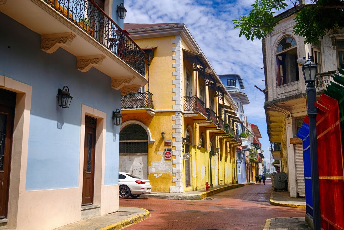 Colourful colonial buildings, Casco viejo, Panama city