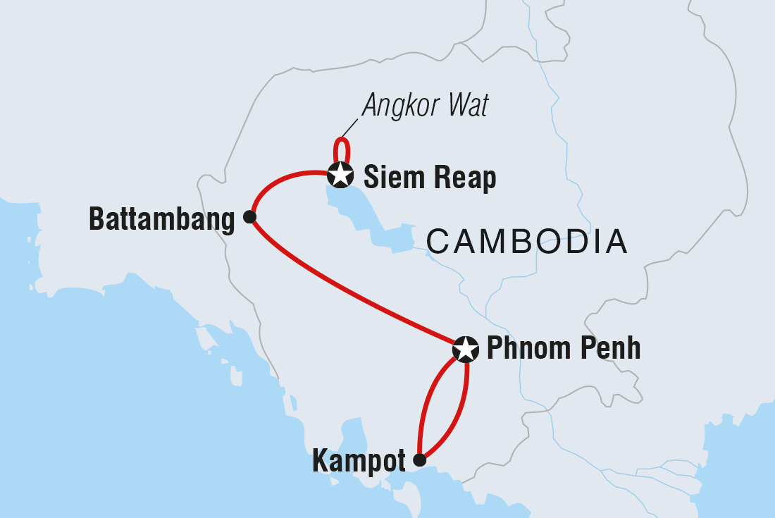 Map of Cambodia Real Food Adventure including Cambodia