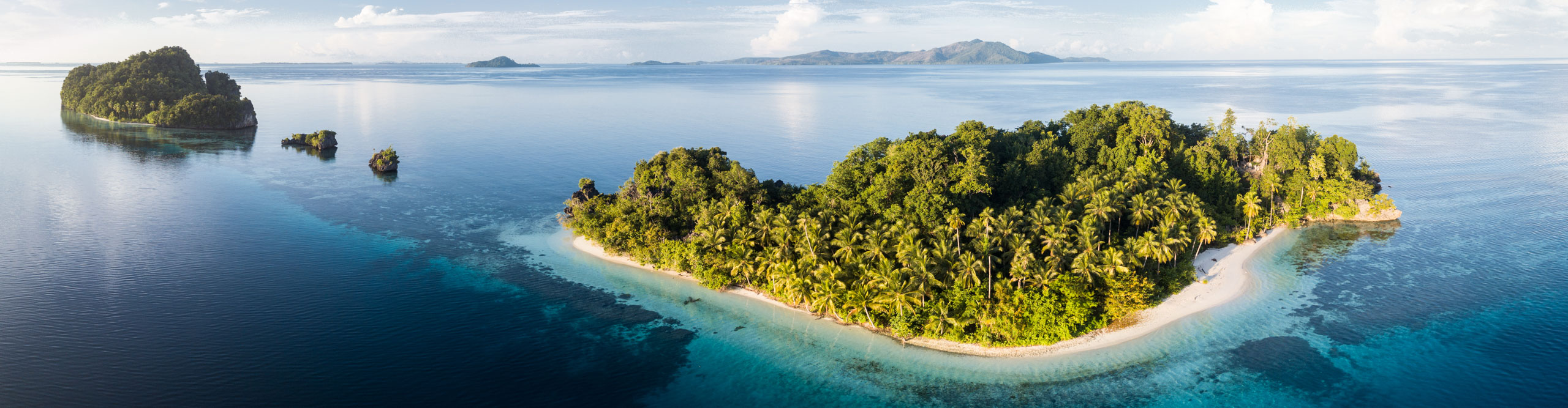 The islands found throughout Raja Ampat, Indonesia, are surrounded by flourishing coral reefs