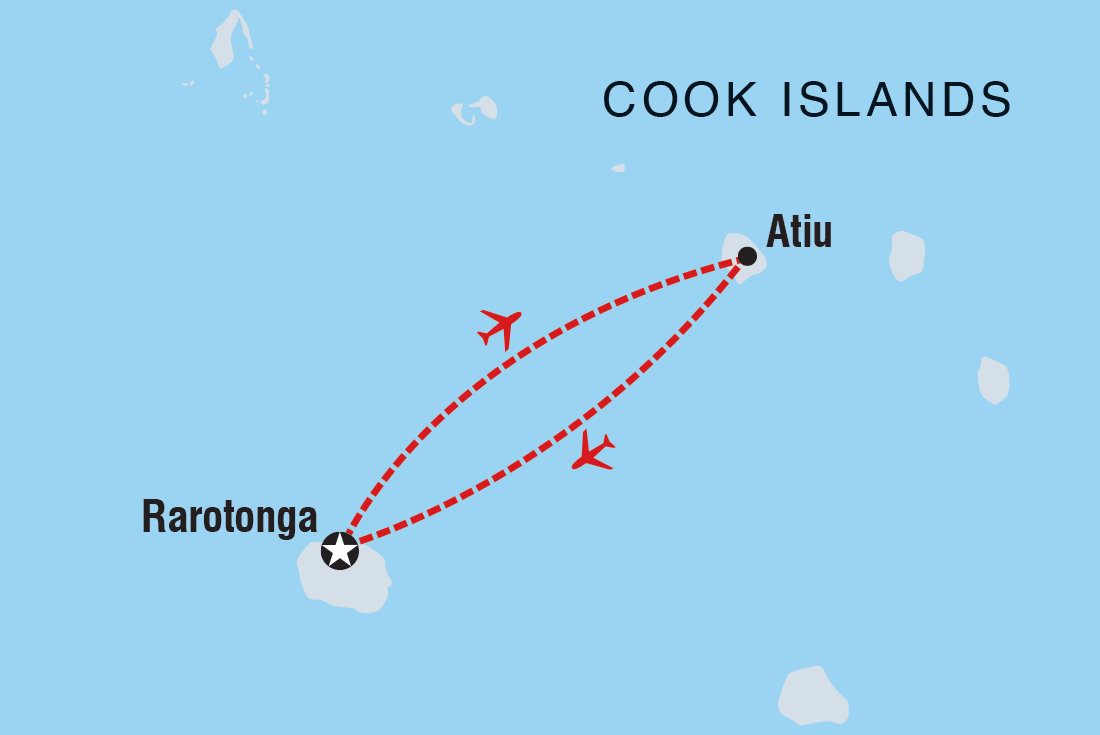 Map of Cook Islands Adventure including Cook Islands
