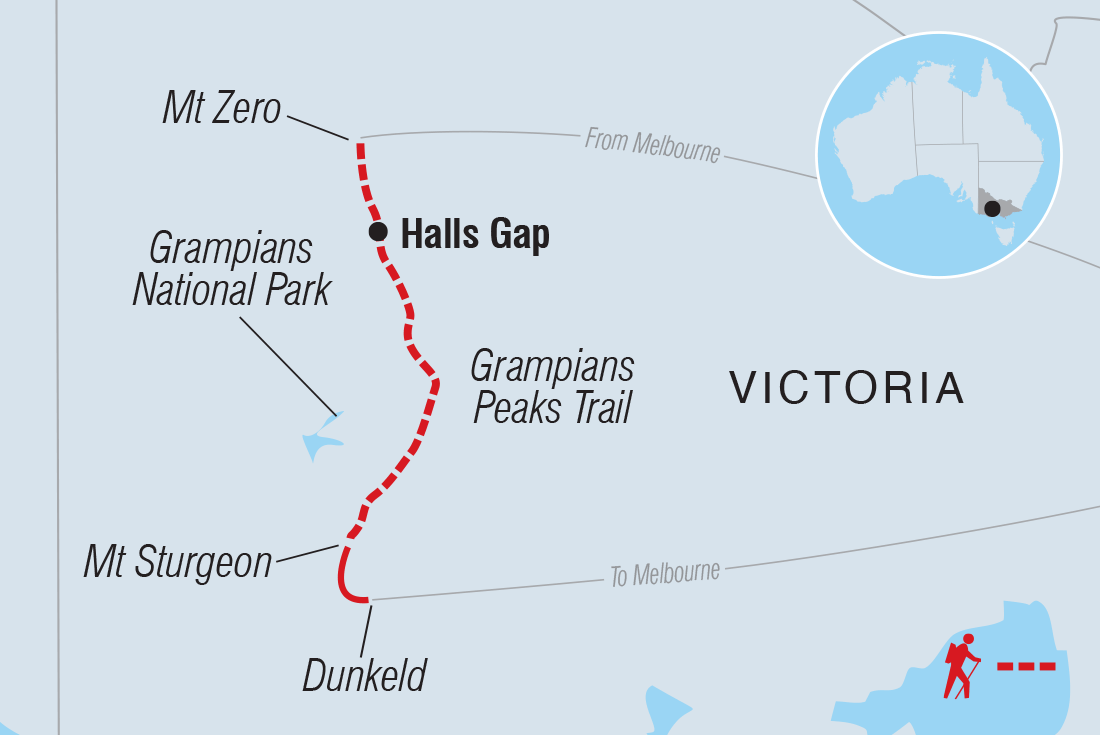 Map of Walk The Grampians Peaks Trail including Australia