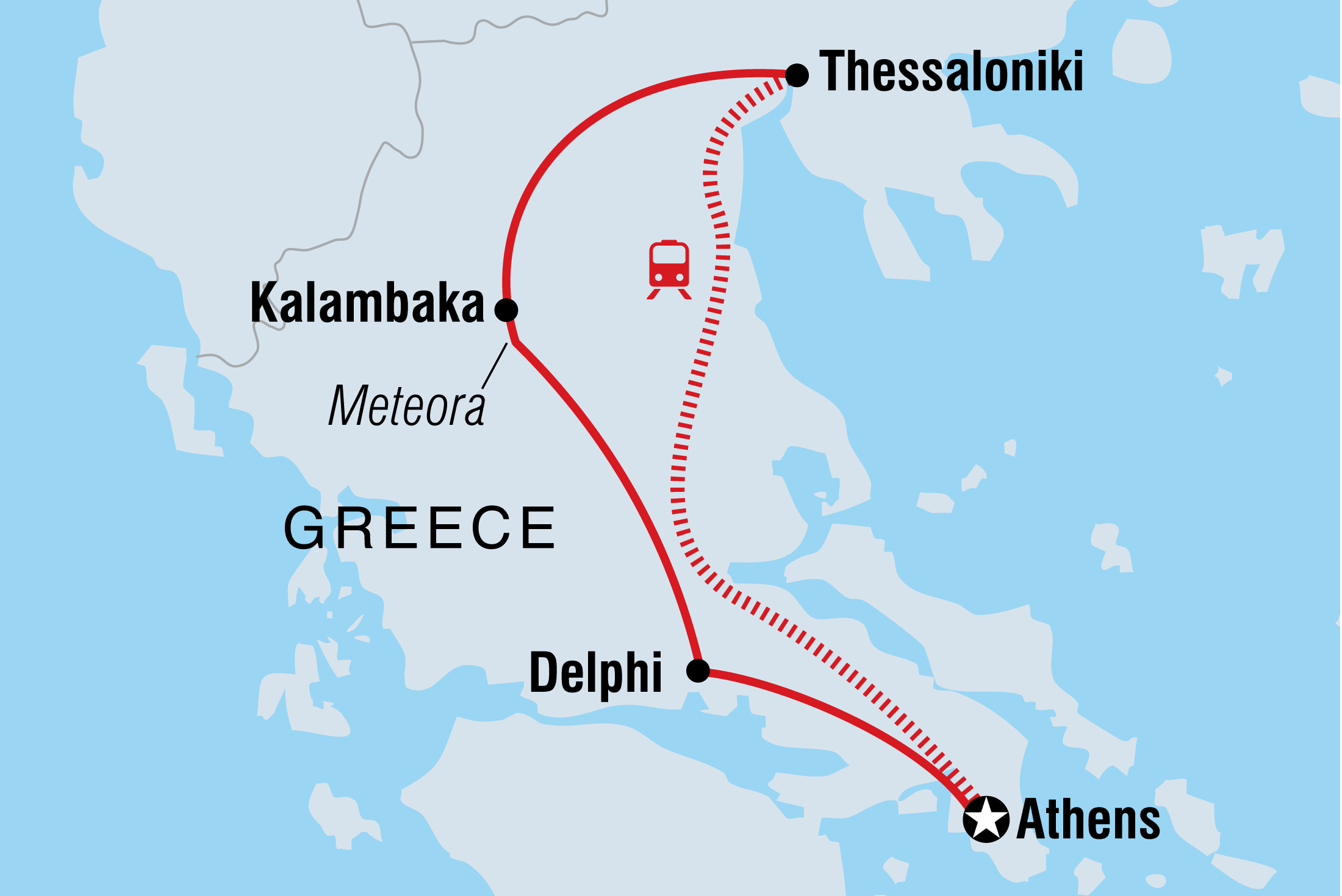 Map of Mainland Greece Discovery including Greece