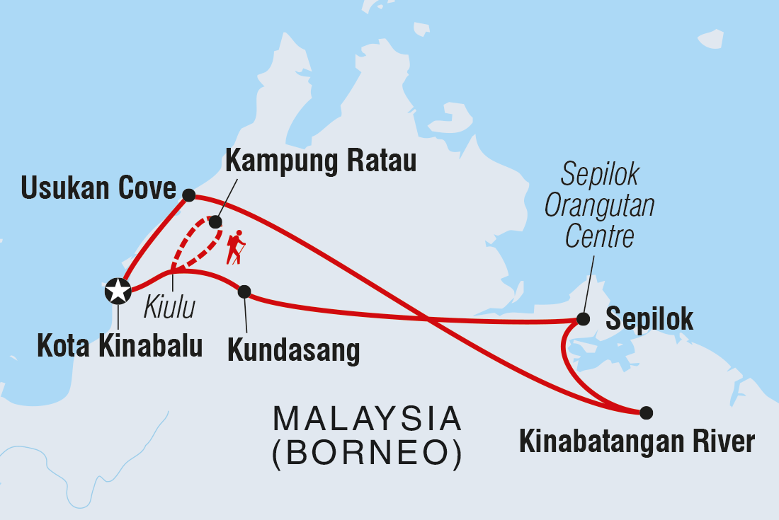 Map of Real Borneo including Malaysia