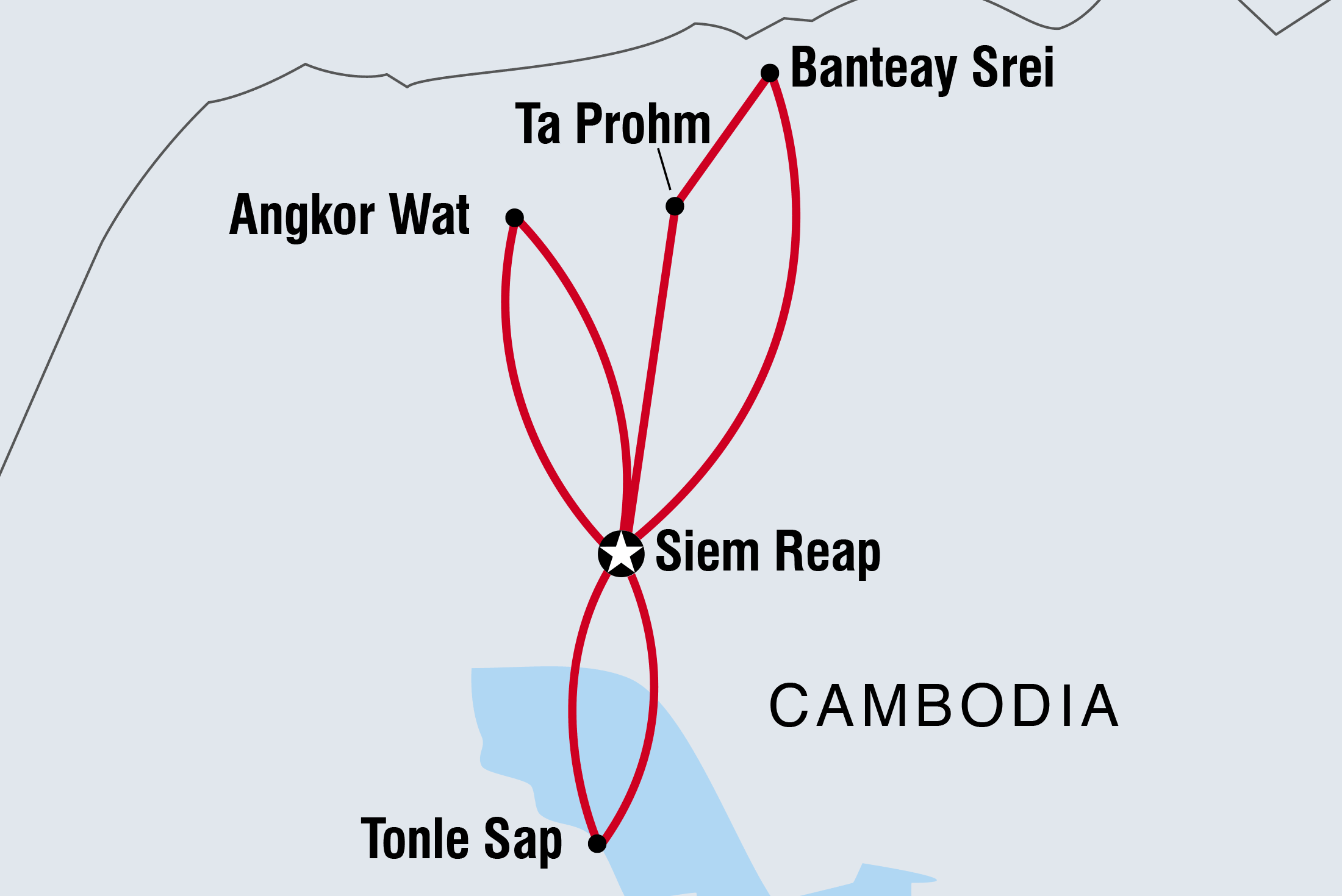Map of Cambodia's Secrets Of Angkor including Cambodia