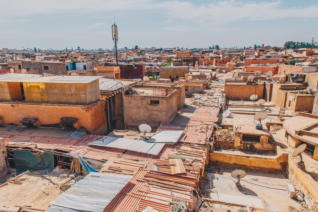 The rooftops of Marrakech in Morocco