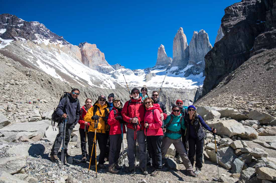 Travellers in Torres del Paine, Chile