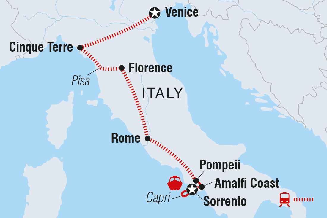 Map of Best Of Italy Family Holiday including Italy