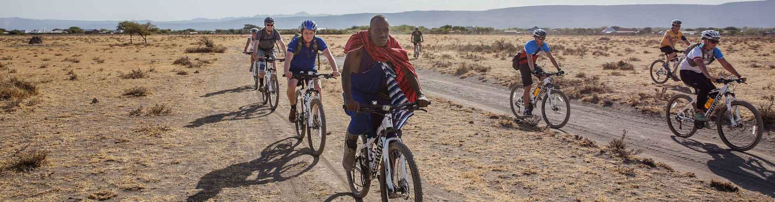 Group cycling in Tanzania 