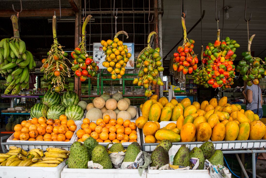 Fresh and colourful fruit in local costa rican market