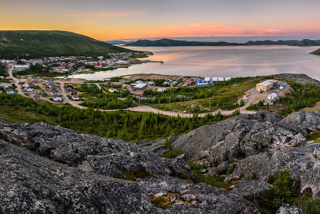 Sunset on the coast of Nain, Labrador, Canada