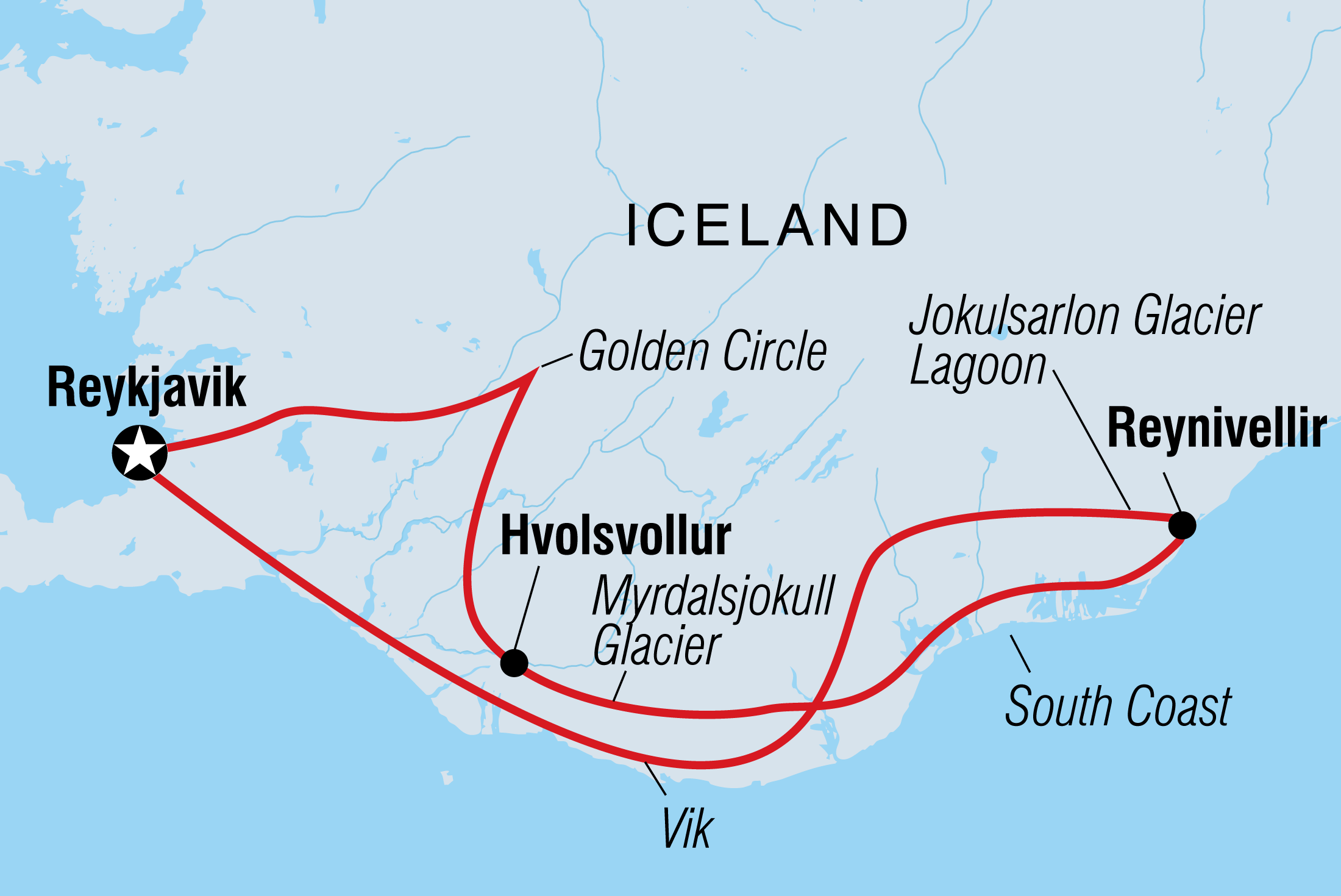 Map of Iceland Express including Iceland