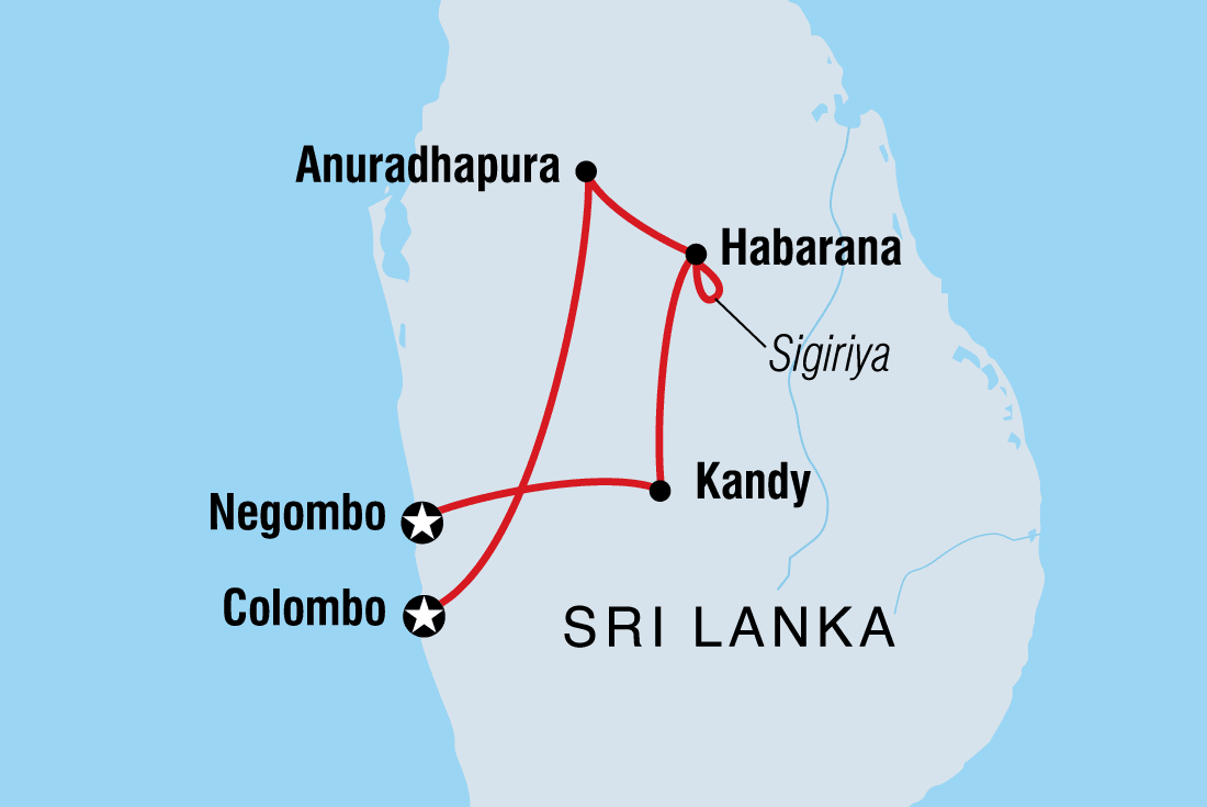 Map of Classic Sri Lanka including Sri Lanka