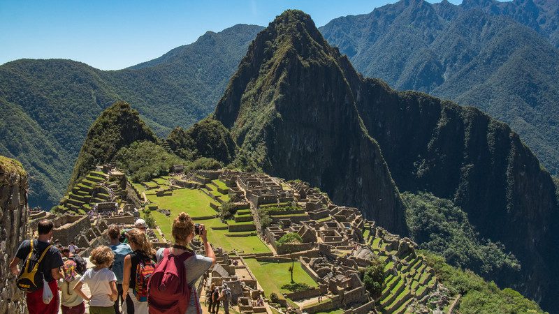 Tourists at Machu Picchu