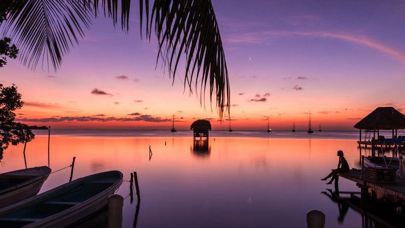 sunset in Belize