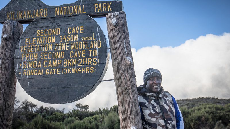 An Intrepid leader on the Kilimanjaro trail