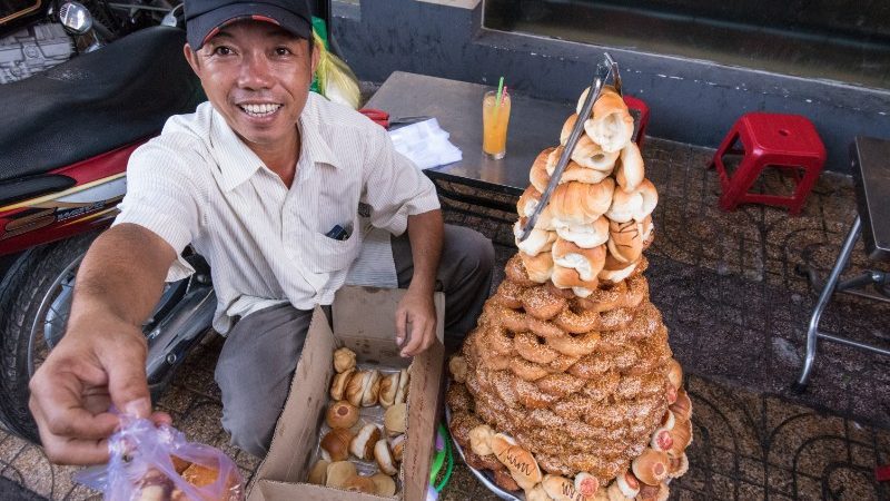 A man selling bread in Ho Chi Minh City