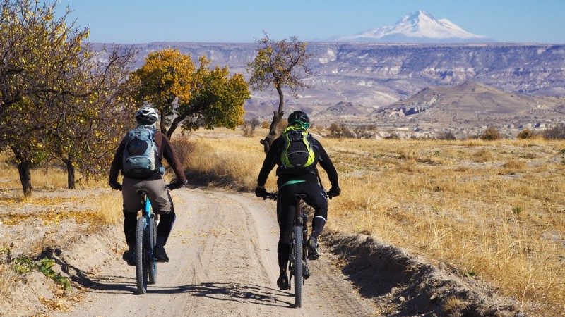 Two cyclists in Cappadochia, Turkey